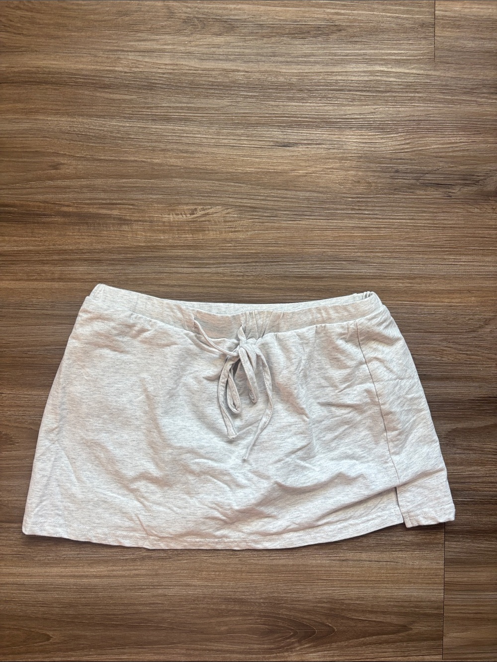 White Fox Boutique Light Gray Drawstring Mini Skort